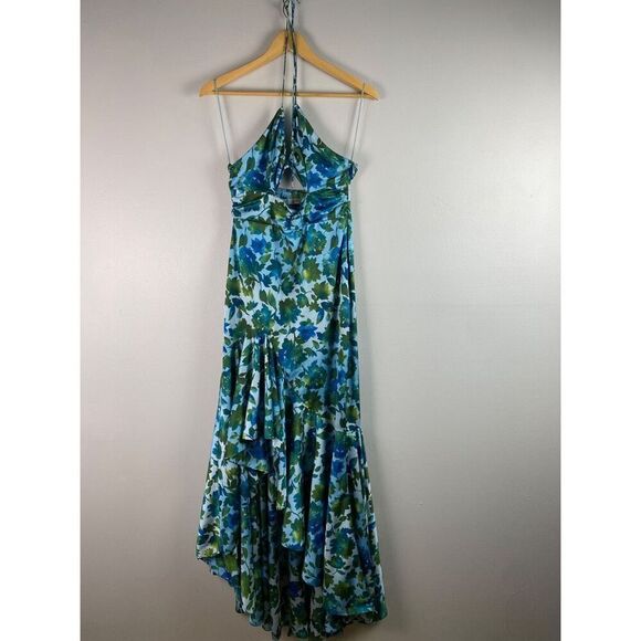 AMUR Edie High Low Tie Neck Halter Gown - Picture 7 of 16
